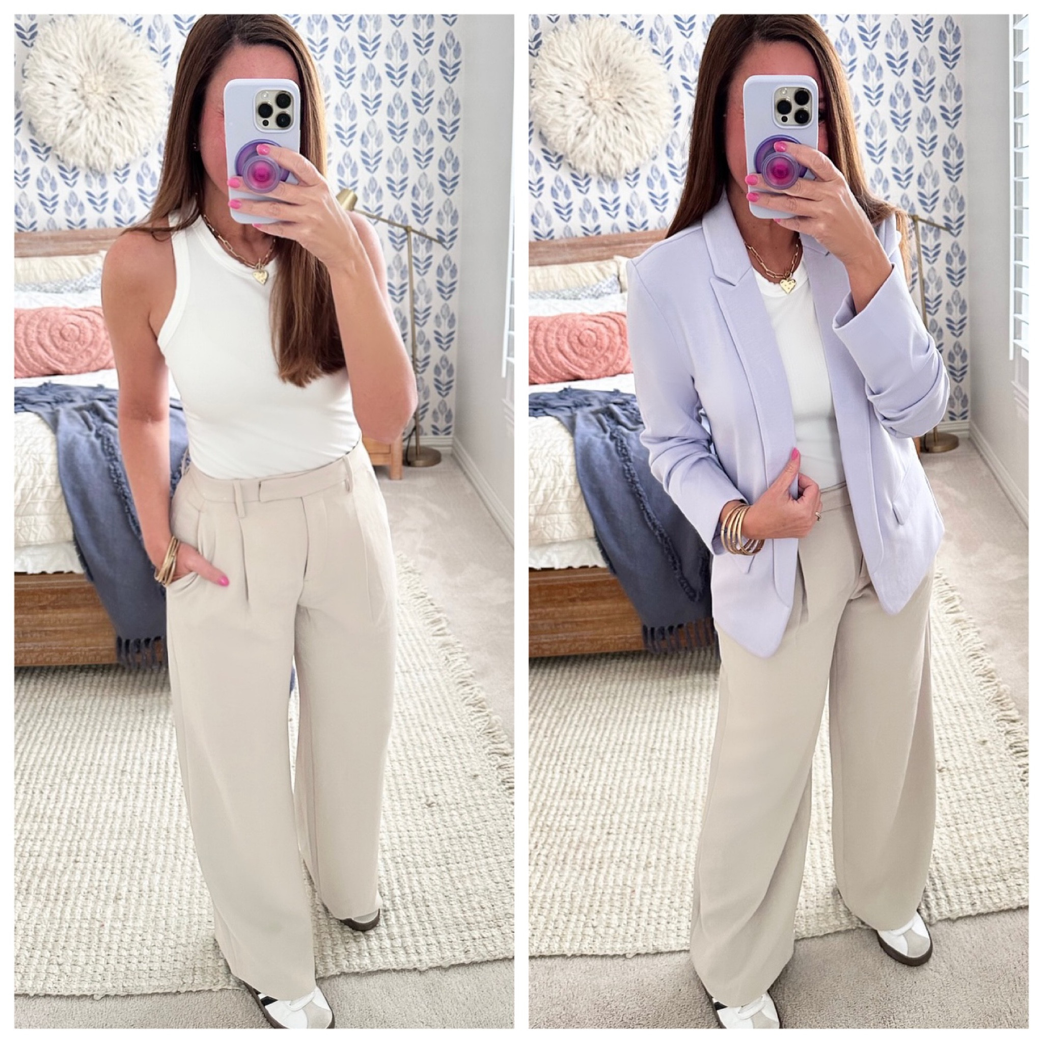 Loving these high rise wide leg pants! Wearing a 6. Available in short/reg/tall and curve love! 
Blazer is a small. 4 new colors for Spring! 
.


#LTKstyletip #LTKover40 #LTKsalealert