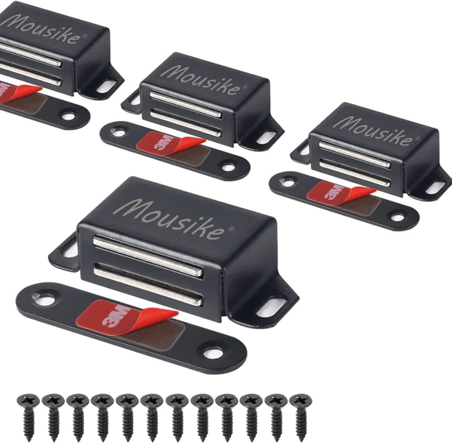 Mousike Cabinet Magnets 30lb Black Door Magnets with Strong Magnetic for Kitchen Cupboard Wardrob... | Amazon (US)