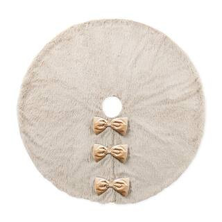 48 in. D Reversible Faux Fox Fur/Korean Fleece Christmas Tree Skirt | The Home Depot