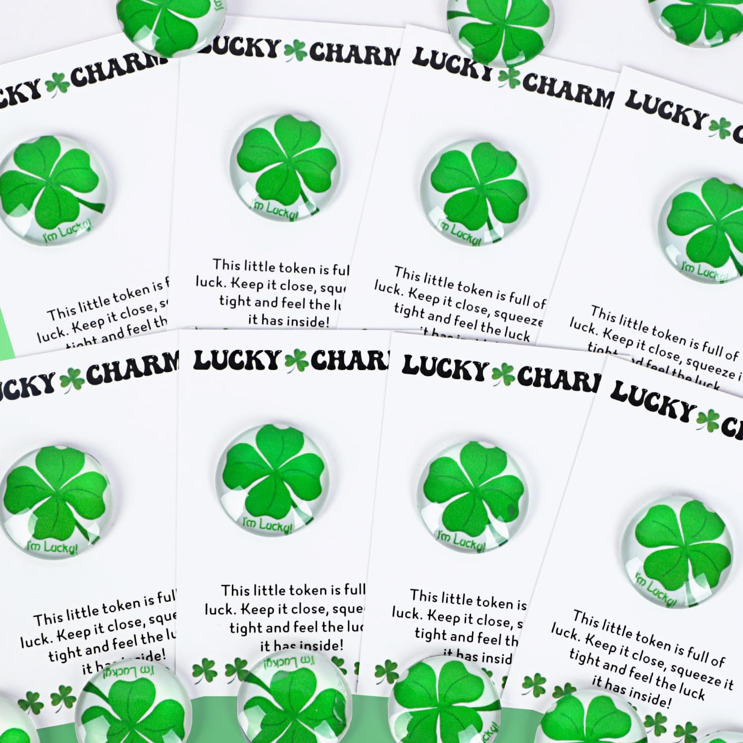 40 Set Lucky Charm Token with Four Leaf Clover Cards, Good Luck Pocket Hug Token and Resin Charms... | Amazon (US)