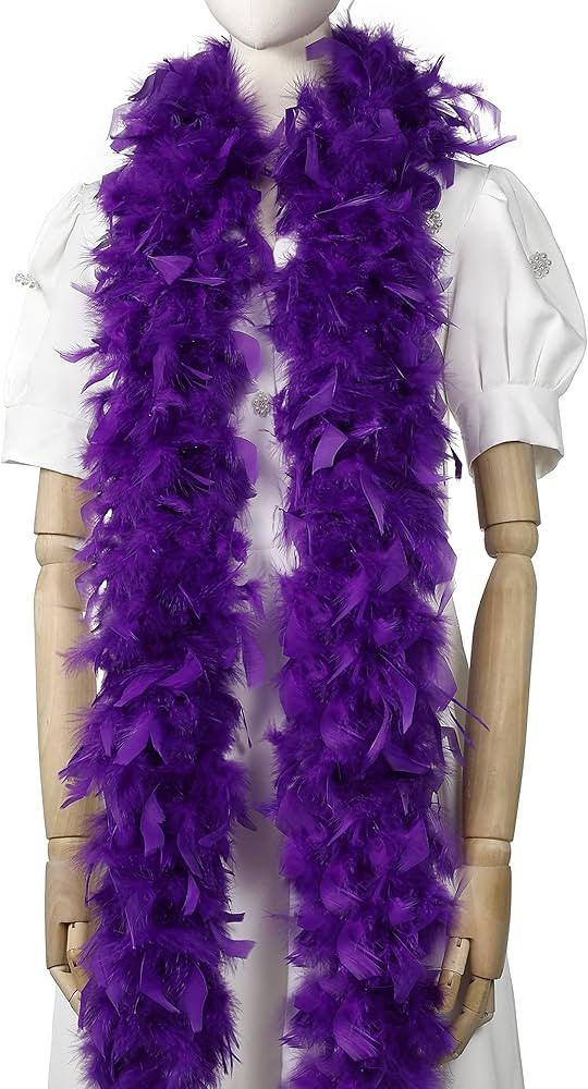 Purple Chandelle Boa Feathers - 45g 2 Yards Boas for Adults,Mardi Gras,Wedding,Centerpieces,Conce... | Amazon (US)