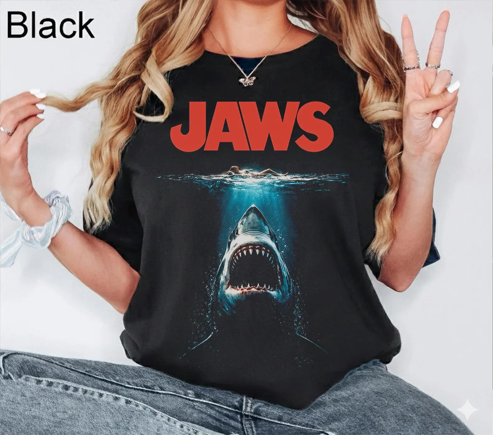 Vintage Jaws Comfort Colors® T-Shirt: Classic Fan Movie Tee | Etsy (US)