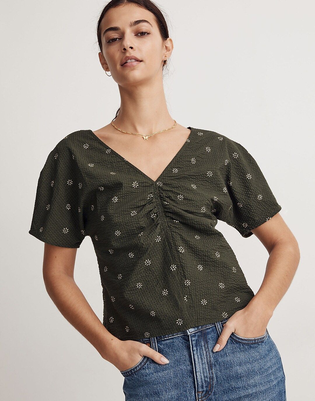 Voile Puff-Sleeve Top in Floral | Madewell