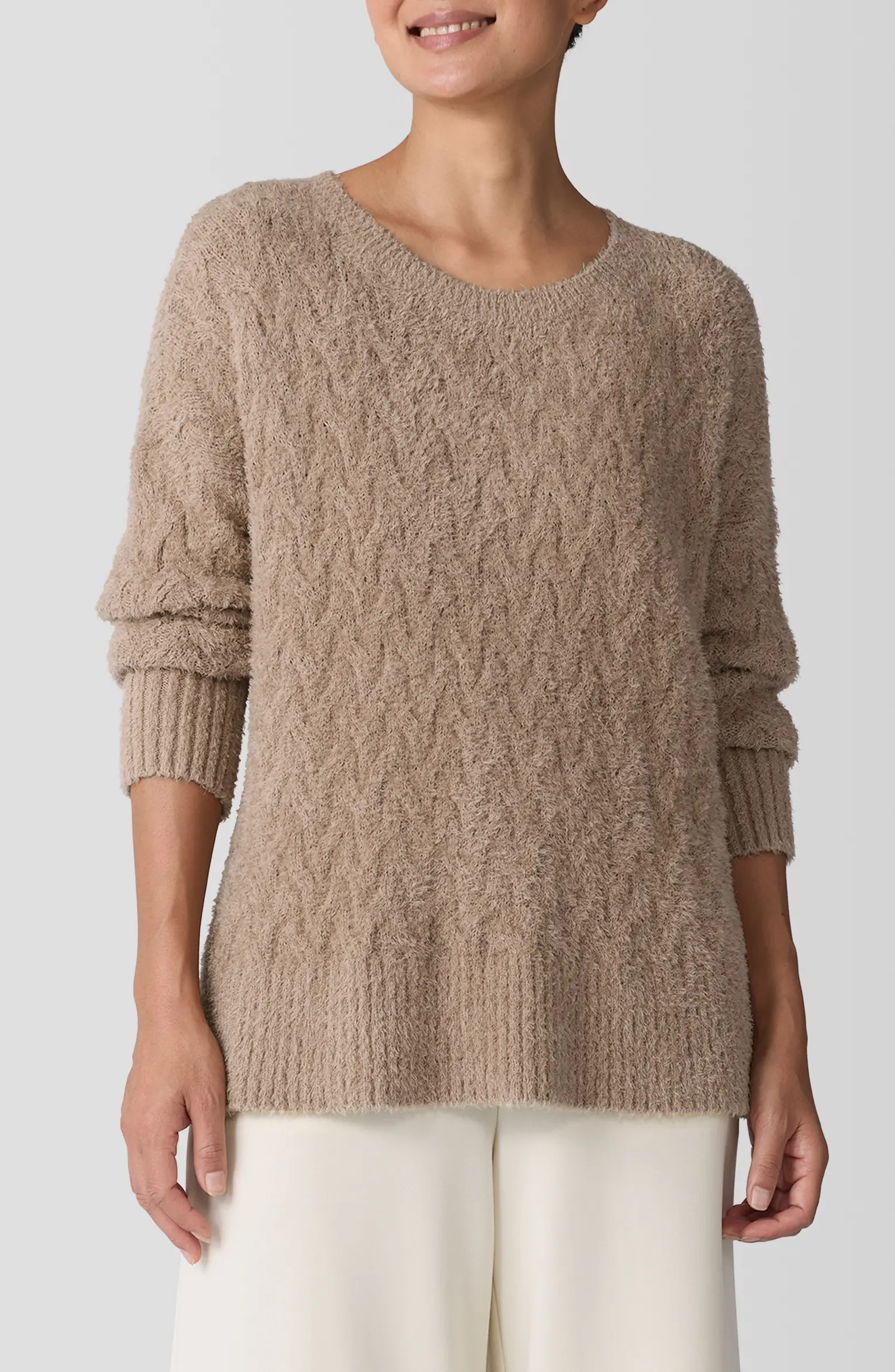 Eileen Fisher Crewneck Organic Cotton Bouclé Sweater | Nordstromrack | Nordstrom Rack