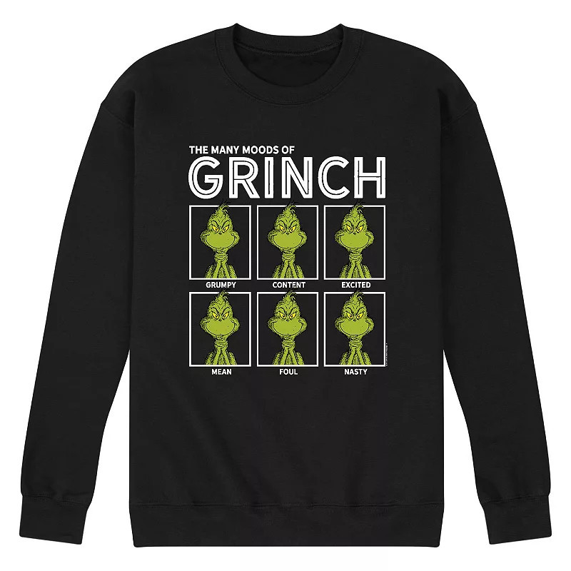 Men's Dr. Suess The Grinch Moods Sweatshirt, Size: Large, Black | Kohl's