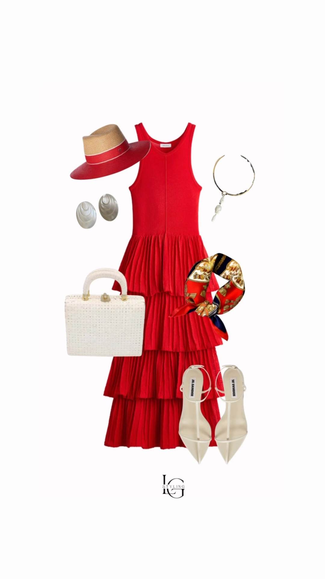 A little red moment ❤️‍🔥

The statement dress does all the work, so I kept the accessories light and playful—ivory heels and a structured bag, sculptural jewelry, a silk scarf for print, and the red-trim straw hat to tie it all together. Polished, feminine, and made for soaking up the last days of summer.

#LTKStyleTip #LTKFashion #SummerStyle #RedDress #PersonalStylist

#LTKootd #LTKgrwm