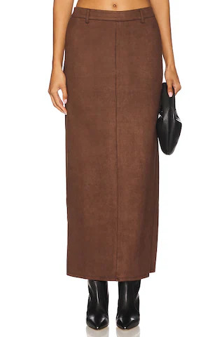 ALL THE WAYS Bailey Faux Suede Skirt in Brown from Revolve.com | Revolve Clothing (Global)