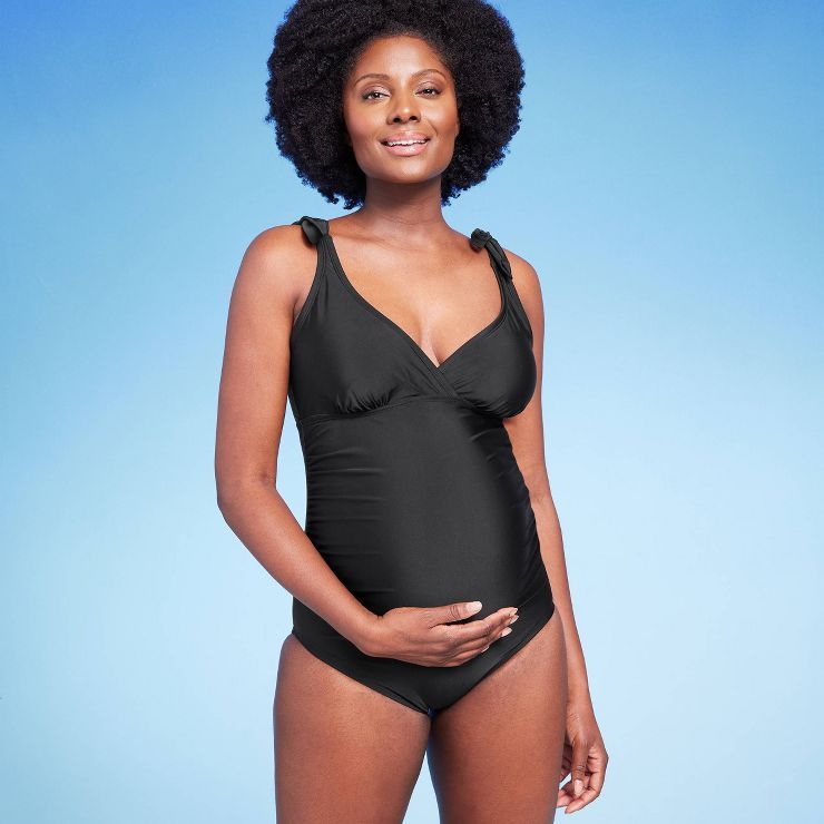 Underwire Twist-Front One Piece Maternity Swimsuit - Isabel