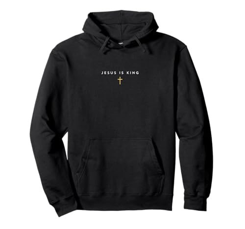 Jesus is King Cross Thin Christian Faith Jesus King Minimal Pullover Hoodie | Amazon (US)