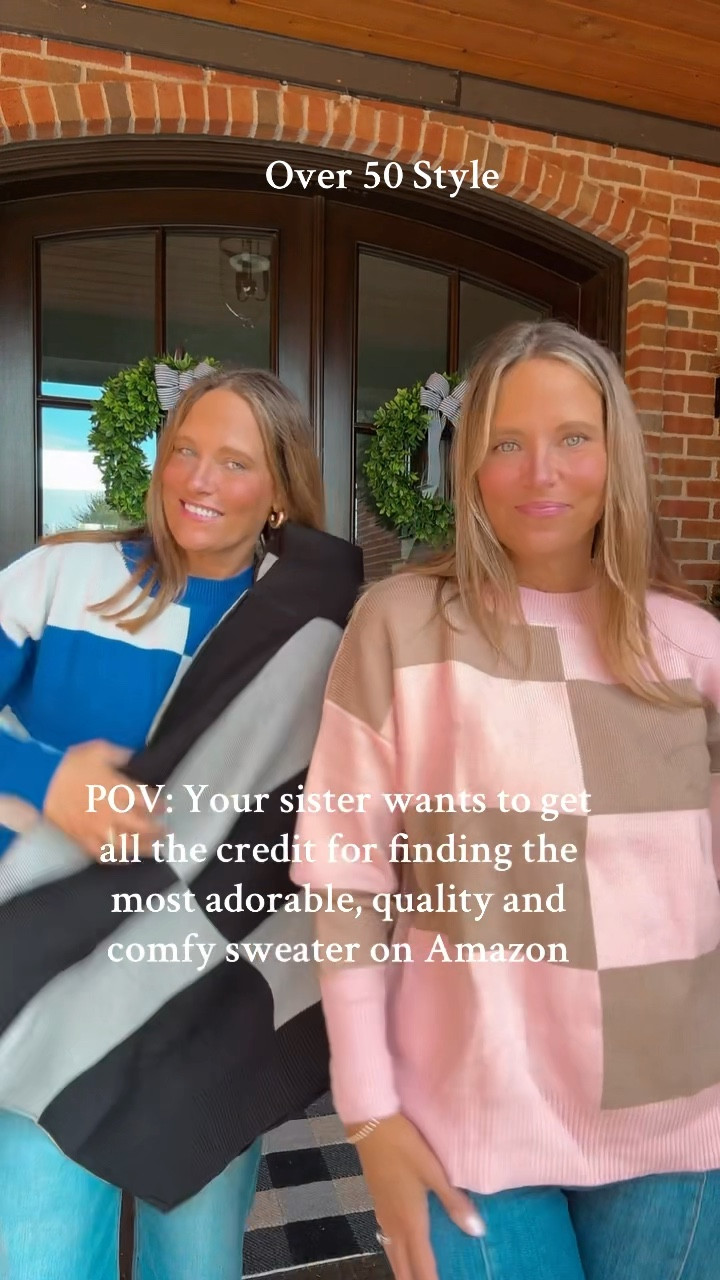 This is the absolute cutest!  We have this sweater from a few years past in solid colors and it’s back in the checked pattern!!

#LTKVideo #LTKFindsUnder50 #LTKMidsize