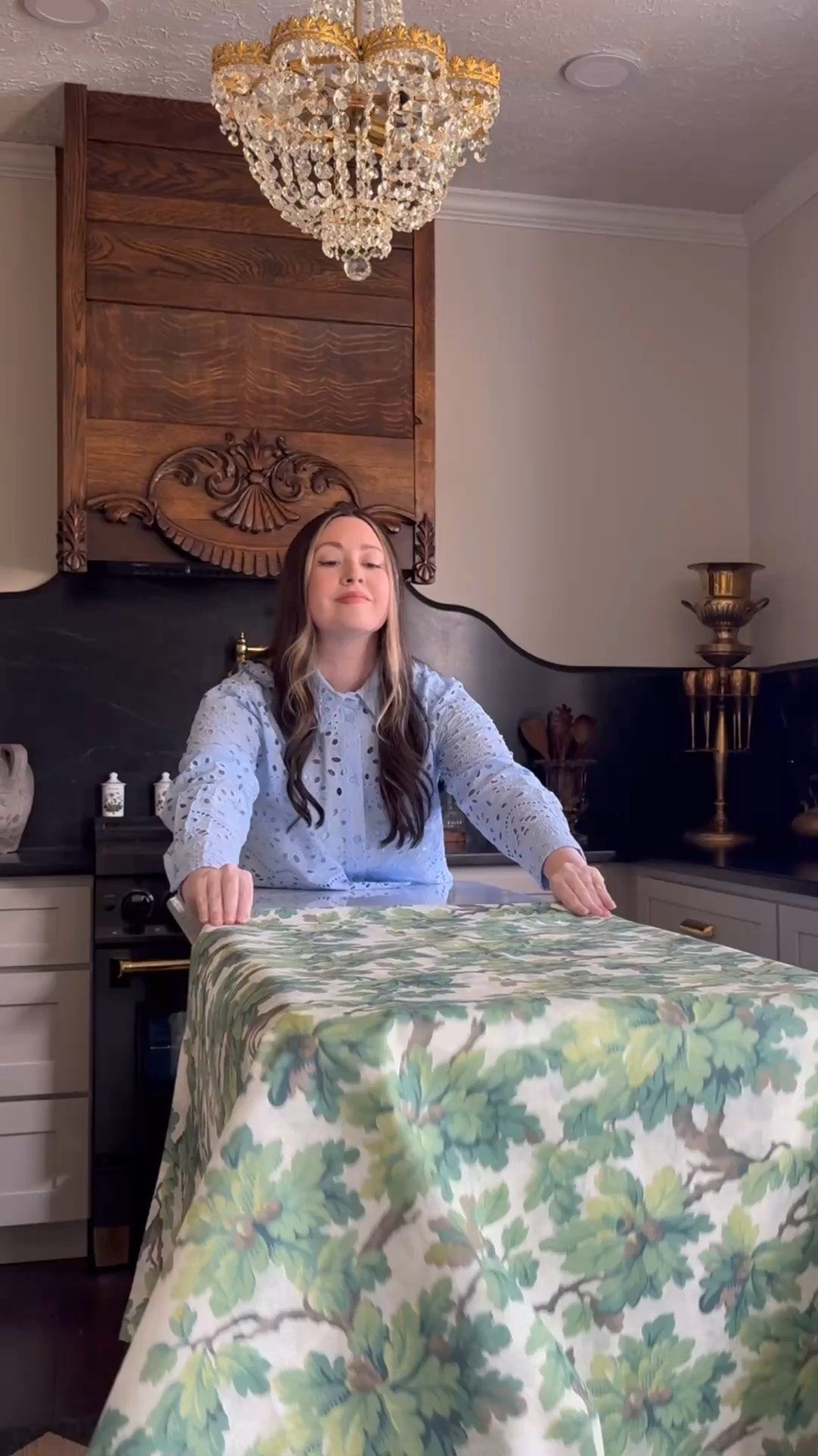 Set up my kitchen island for a Spring Brunch!  I love my verdure tablecloth, and I’m adding my favorite faux lilac stems in a lovely clear vase, and some floral plates and coupe glasses!  Who’s bringing the orange juice?  #tablecloth #fauxflorals #lilacs #brunch #anthropologie 

#LTKSeasonal #LTKHome