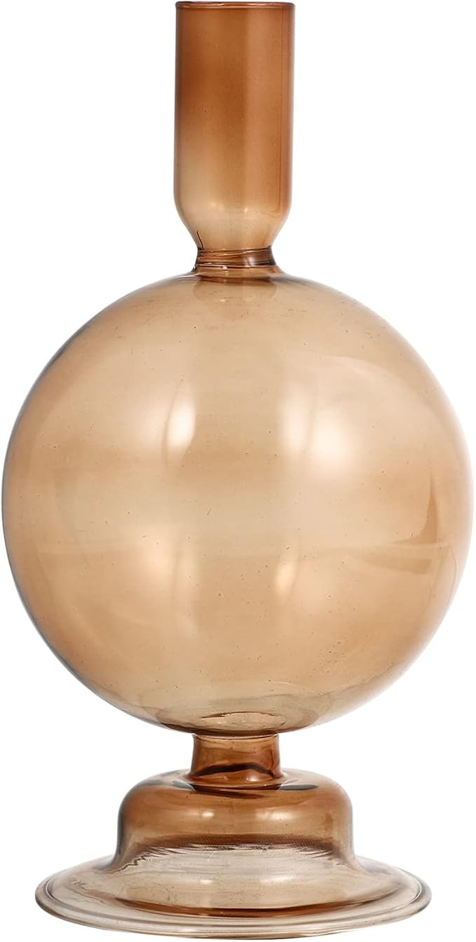 ULTNICE Clear Glass Candlestick Holder Taper Candle Stand Colorful Candlelight Rack Flower Vase T... | Amazon (US)