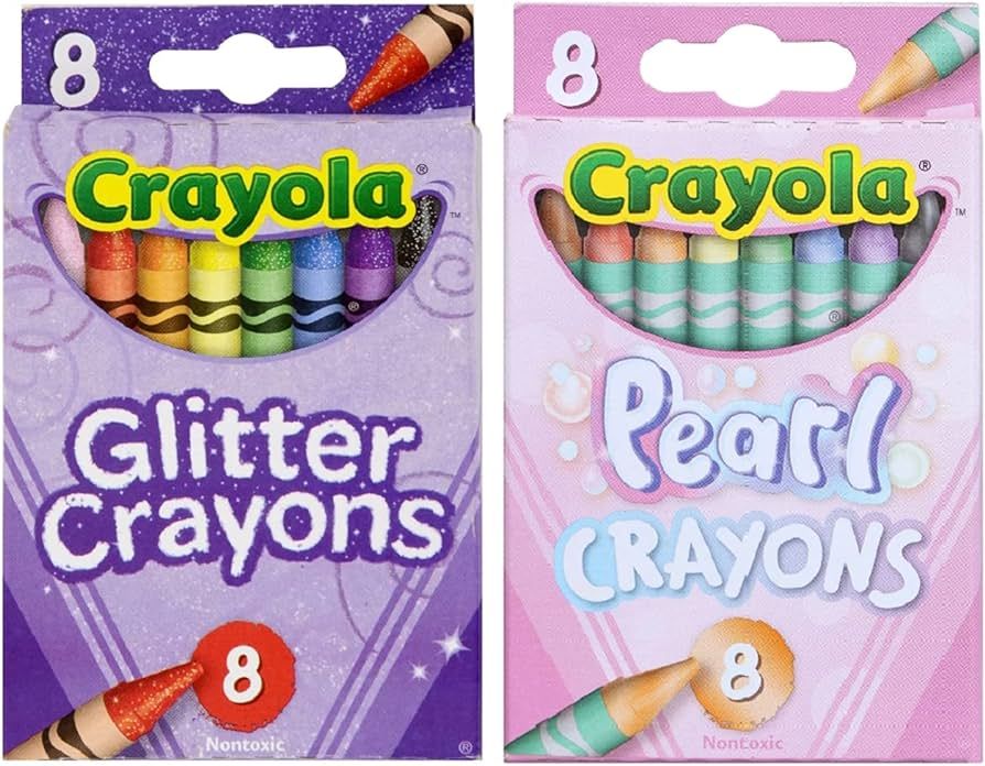 Glitter and Pearl Crayons, 8 count each | Amazon (US)