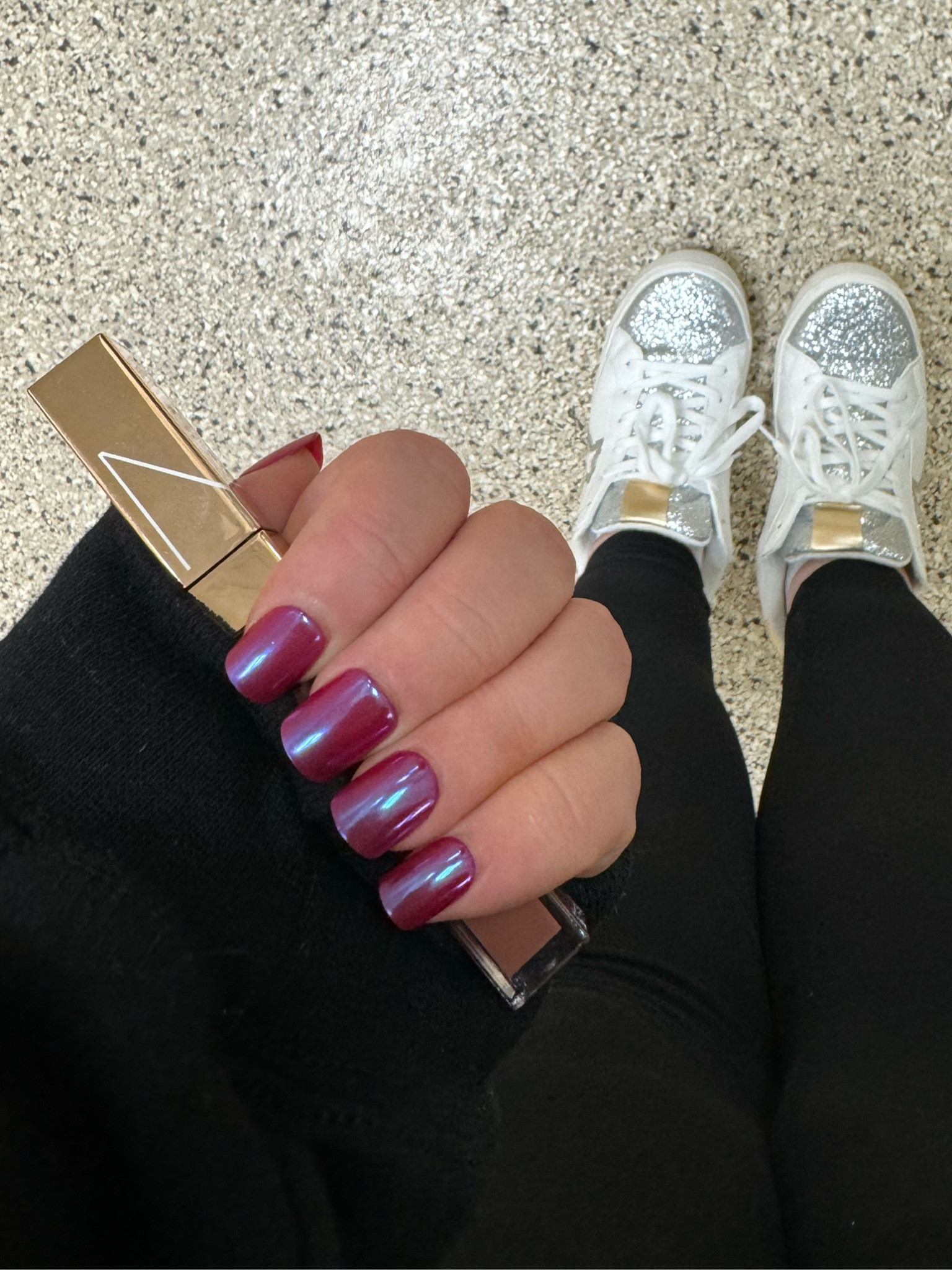 Some of my favorite things in this post:
The lipgloss: one of my faves. It’s the perfect nude to transition from my palest shade to my self tanned shade.
The shoes: I love sparkly shoes, and these are so similar to my Eras Tour sneakers that were incredible (just no longer available and need to be cleaned currently).
My favorite leggings that are so comfortable and compressing.
These nails!!! I love that they have a shift to them. They’re so fun and pretty for summer!

#LTKBeauty #LTKShoeCrush #LTKStyleTip