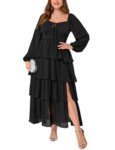 EYWOL Plus Size Formal Dresses for Women: Off the Shoulder Formal Gowns and Evening Dresses - Plus Size Black Dress for Funeral - Spring Wedding Guest Dress | Amazon (US)