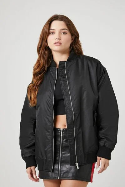 Zip-Up Bomber Jacket | Forever 21 | Forever 21 (US)