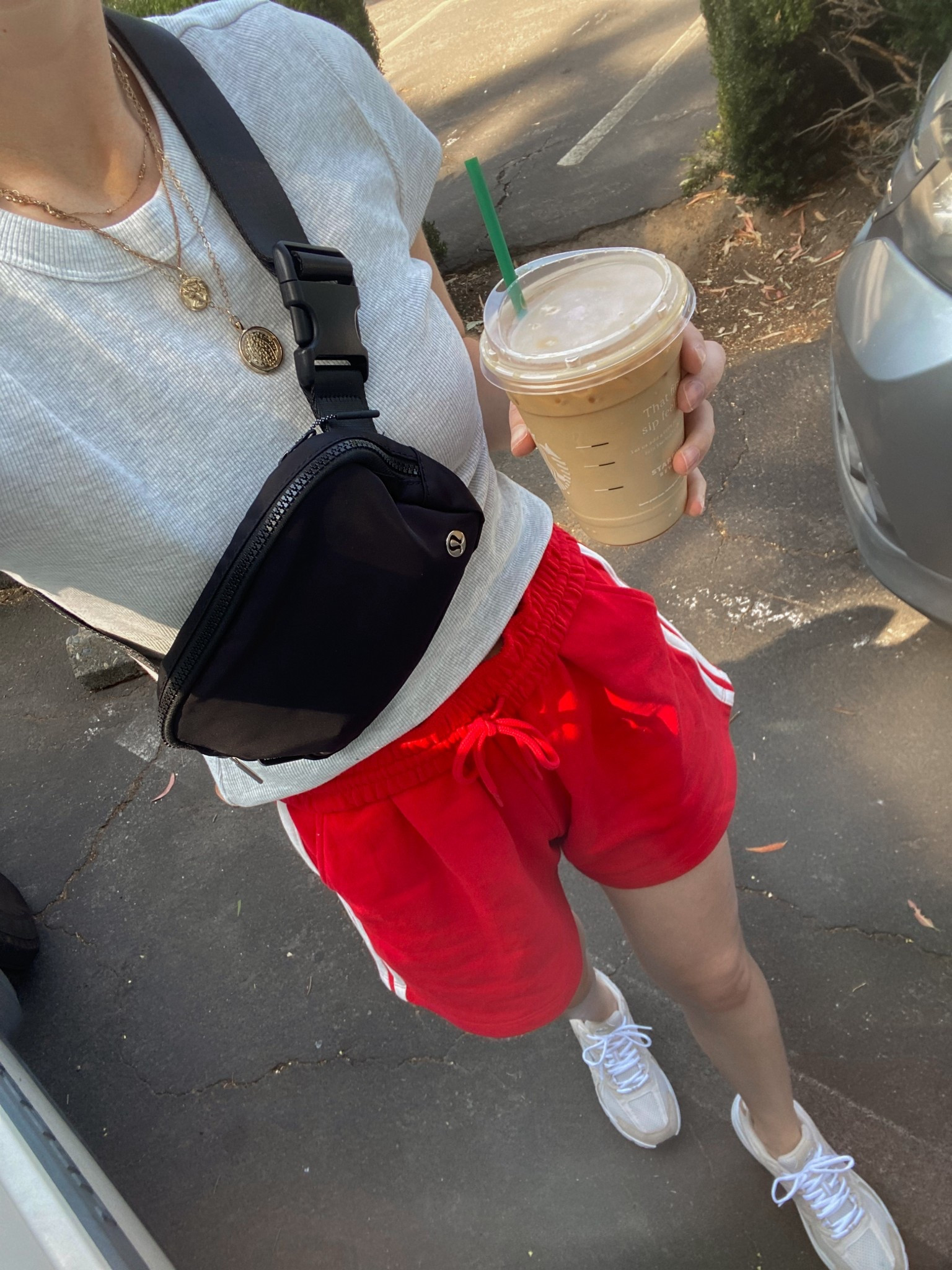 Mom mode - perfect play date fit. Athletic shorts, dad sneakers, athletic sneakers, crop top, Fanny pack, cool girl, trendy, mom outfit, travel outfit, old navy, sale 

#LTKFamily #LTKTravel #LTKStyleTip