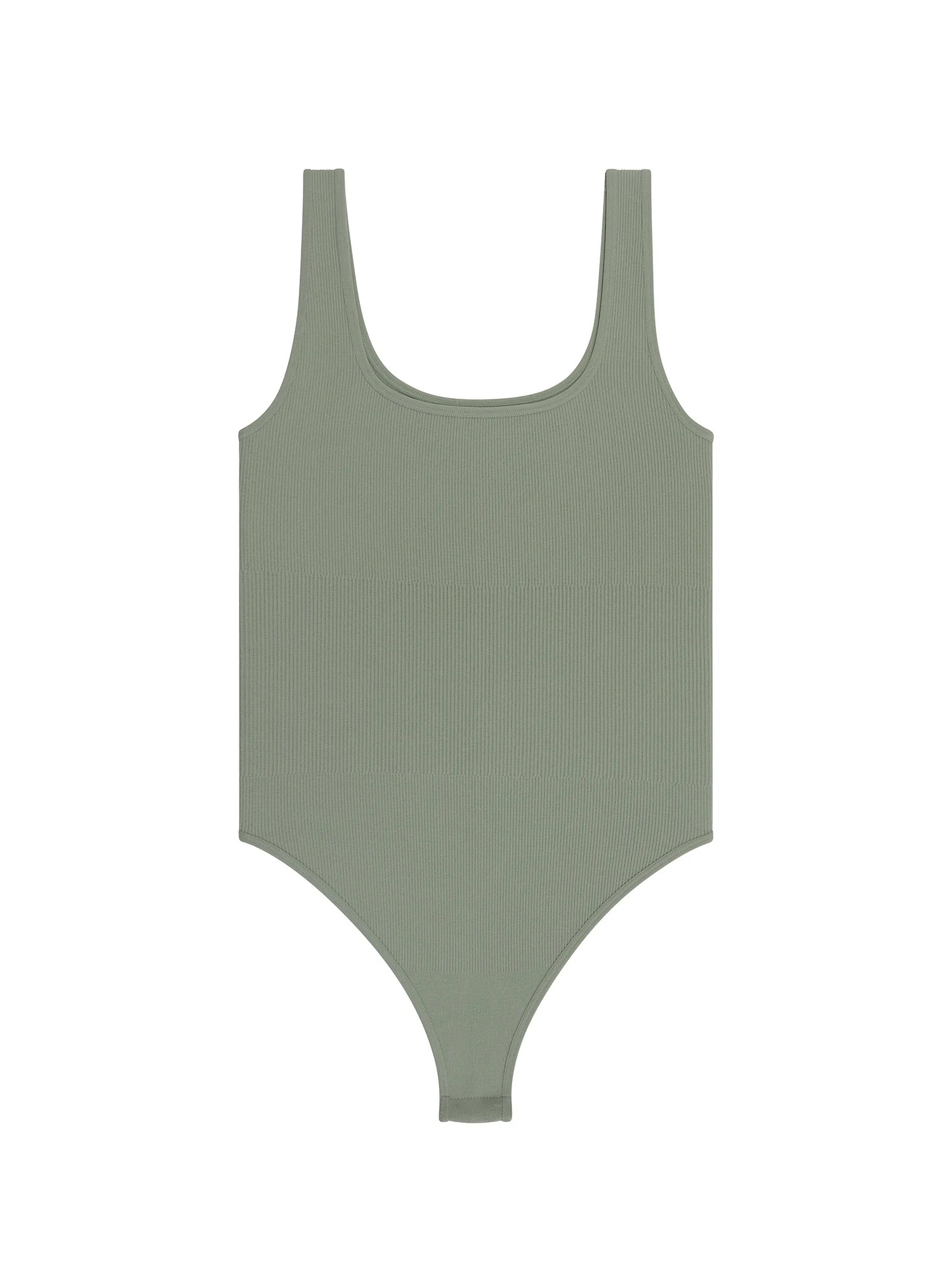 No Boundaries Seamless Ribbed Square Neck Bodysuit, Women's and Women's Plus | Walmart (US)