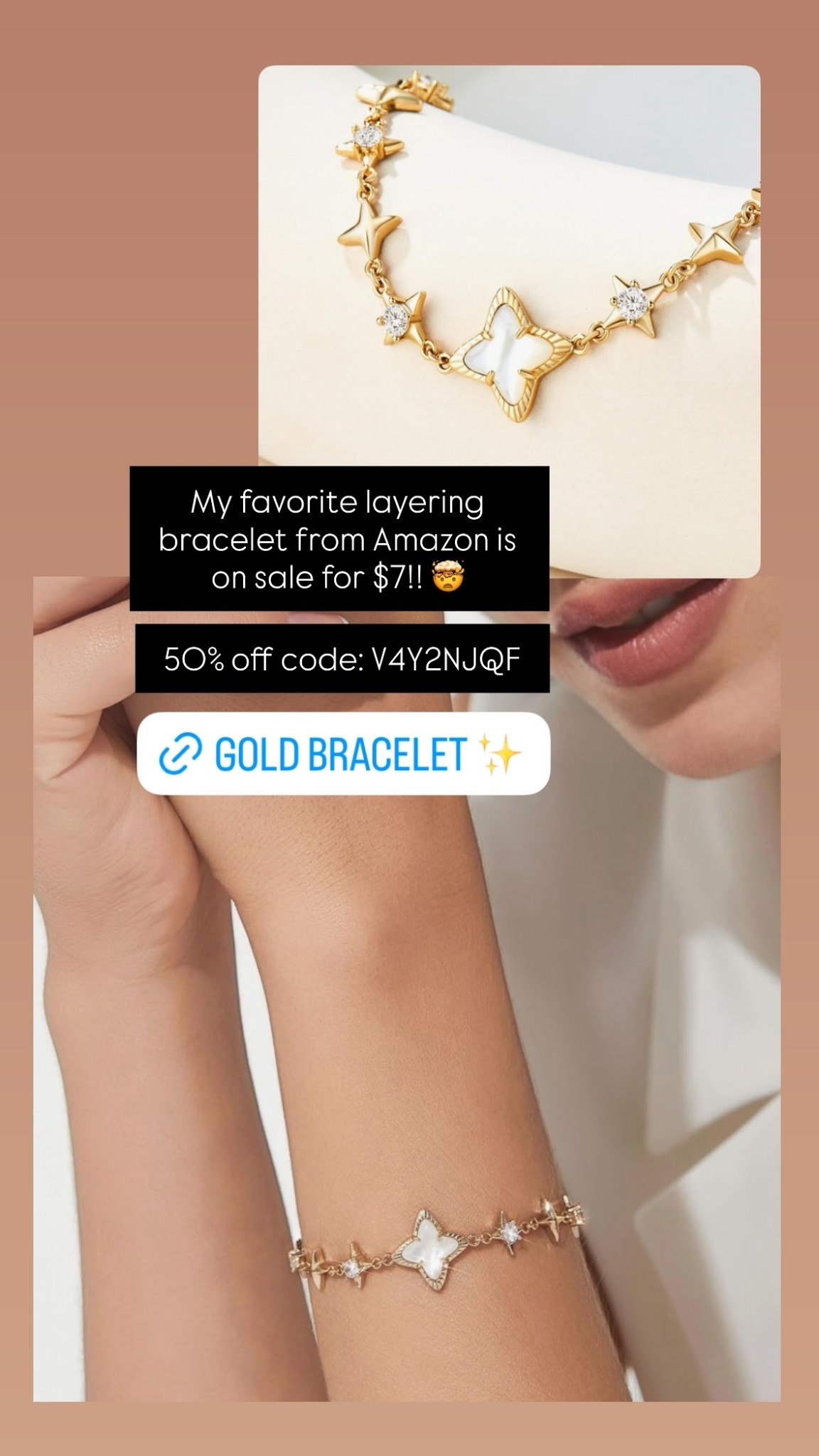 50% off code: V4Y2NJQF My favorite layering bracelet from Amazon is on sale for $7!! 🤯

#LTKgrwm #LTKBeauty #LTKootd