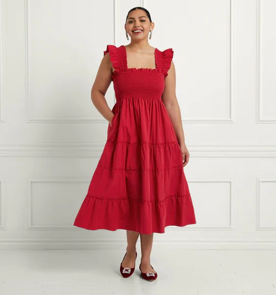 The Ellie Nap Dress - Victorian Red Cotton | Hill House Home