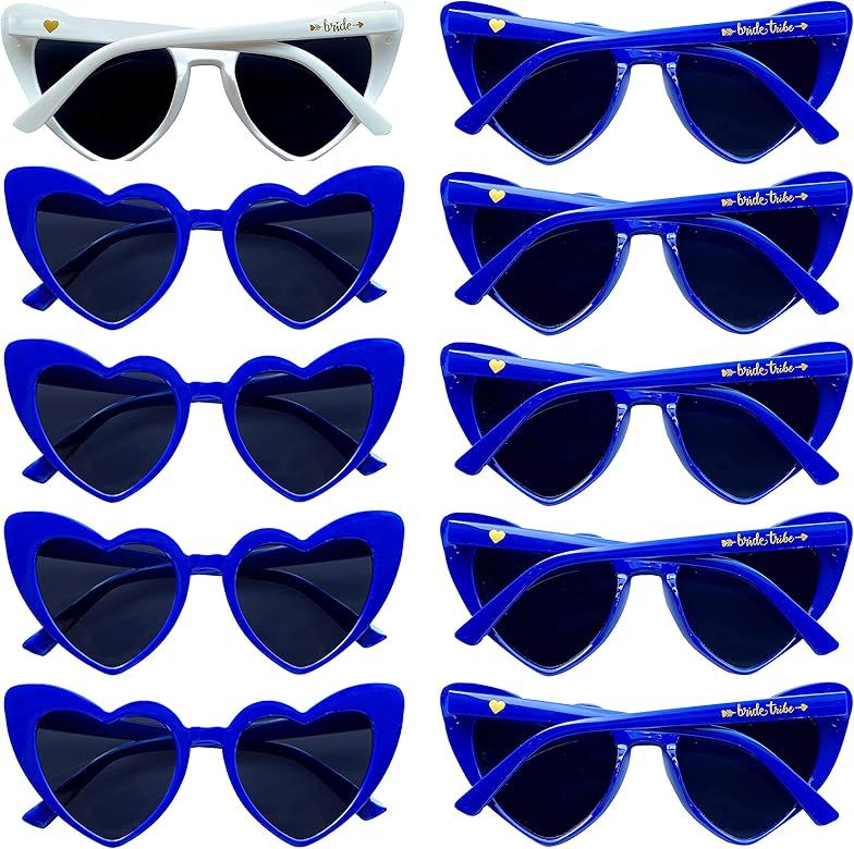 LADY&HOME 10pcs Heart Shaped Sunglasses Bachelorette Sunglasses Heart Sunglasses for Bridal Showe... | Amazon (US)