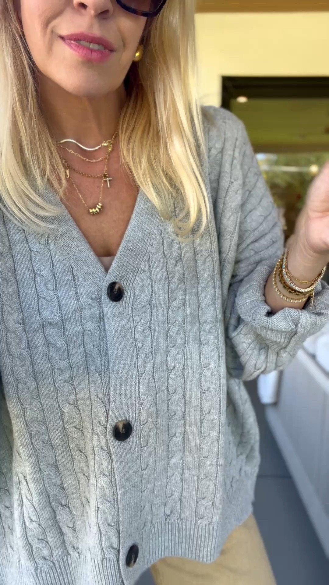 I did a size medium! I love how this grandpa cardigan fits!!