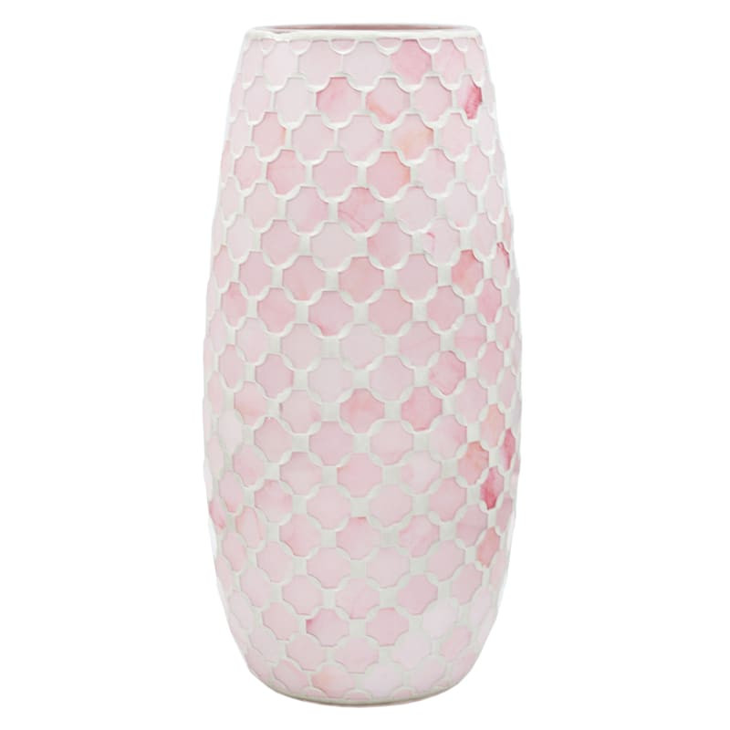 Pink Mosaic Glass Vase, 10.5" | At Home