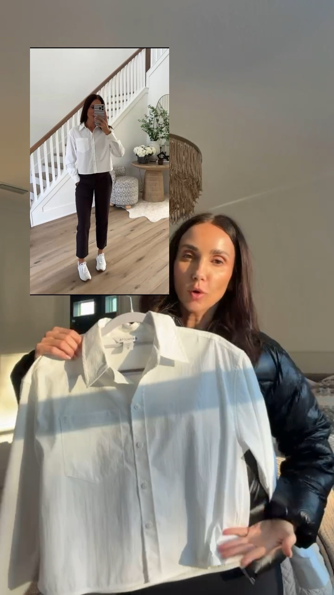 Cropped white button down, that doesn't wrinkle. Athleta sale, fashion basics, annabrstyle

#LTKOver40 #LTKSaleAlert