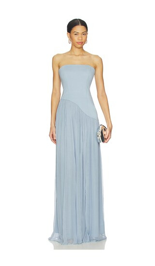 Alice Strapless Gown in Dusty Blue | Revolve Clothing (Global)