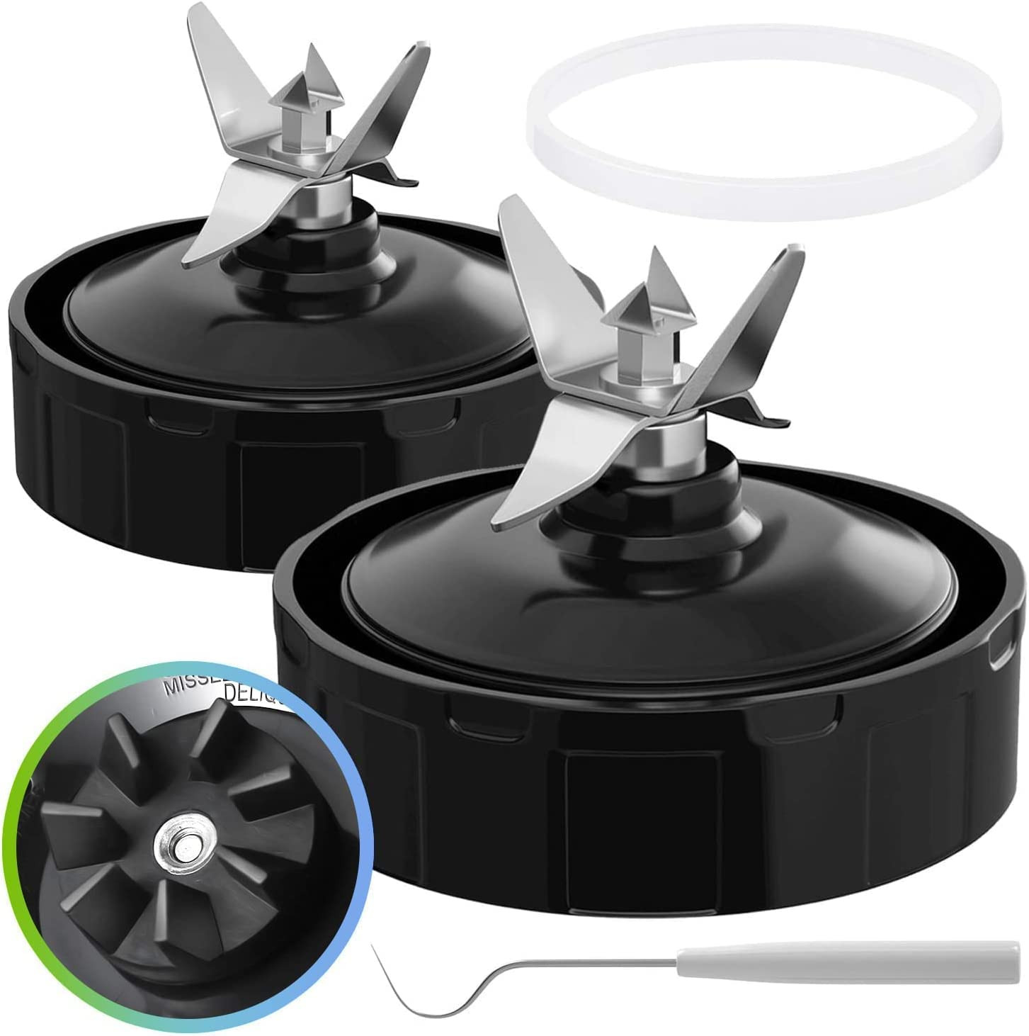 (Pack of 2) Blender Replacement Parts 7 Fins Extractor Blade Assembly with Rubber Gasket Compatib... | Amazon (US)