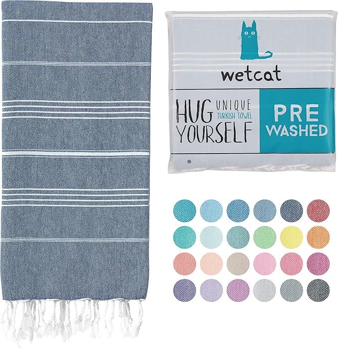 WETCAT Turkish Beach Towel (38 x 71) - Prewashed for Soft Feel, 100% Cotton - Quick Dry Bath Towe... | Amazon (US)
