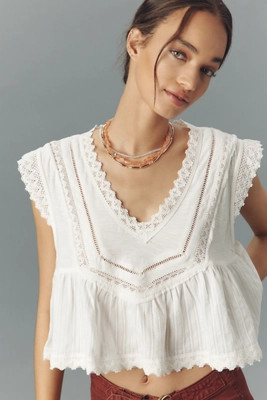 Pilcro Trapeze Popover Top | Anthropologie (US)