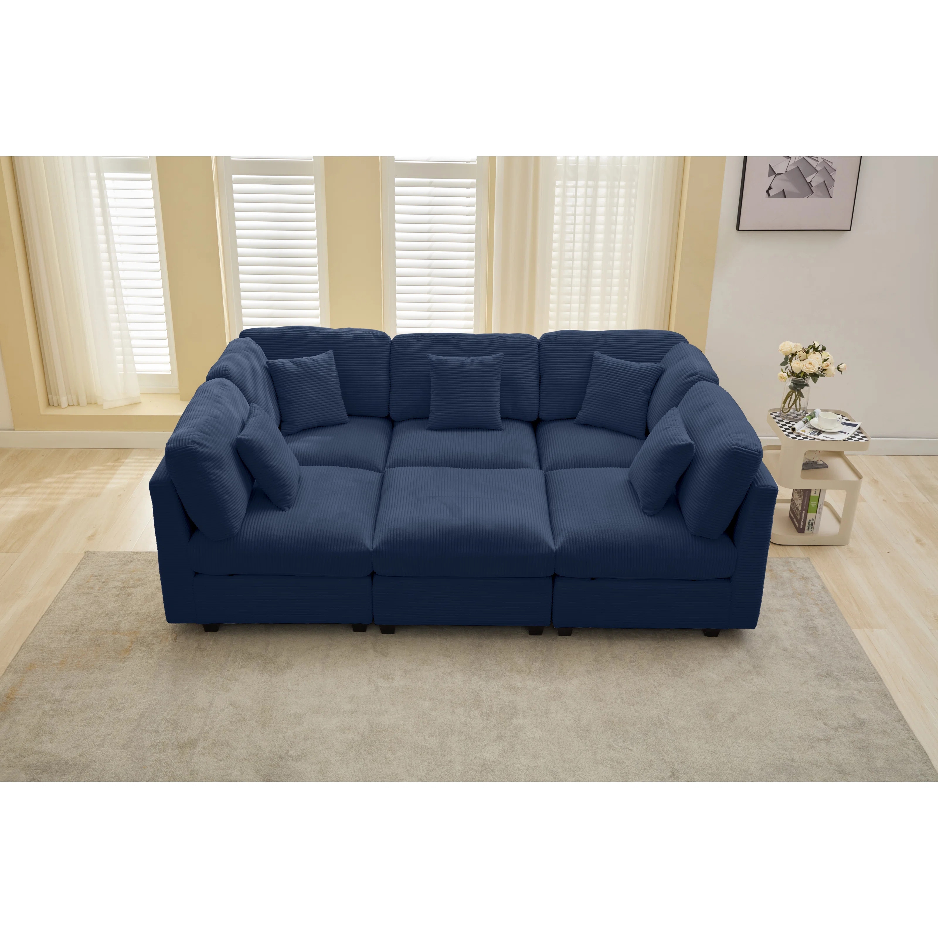6-piece Corduroy Sleeper Sectional | Wayfair North America