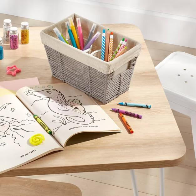 10.25" x 6" x 6" Small Woven Twisted Paper Rope Tapered Basket Gray - Brightroom™ | Target