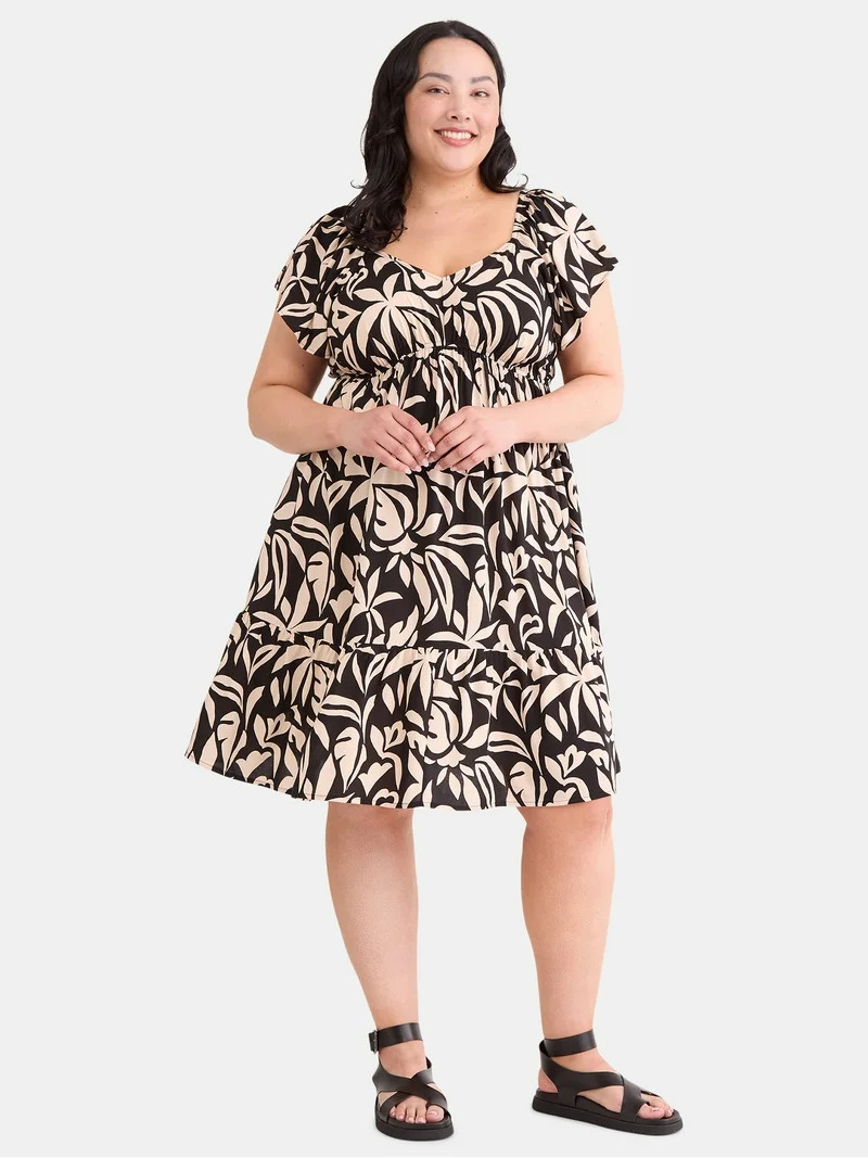 Terra & Sky Women's Plus Sweetheart Mini Dress, Sizes 0X-5X | Walmart (US)