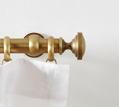 Rod & Wall Brackets  Burnished Brass · 108" - 144" · 0.75" diam.  $199    FinishFinish:  Burnis... | Pottery Barn (US)