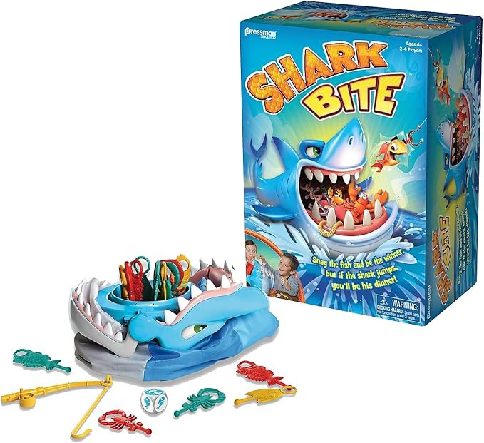 Pressman Shark Bite - Roll the Die and Fish for Colorful Sea Creatures Before the Shark Bites Gam... | Amazon (CA)