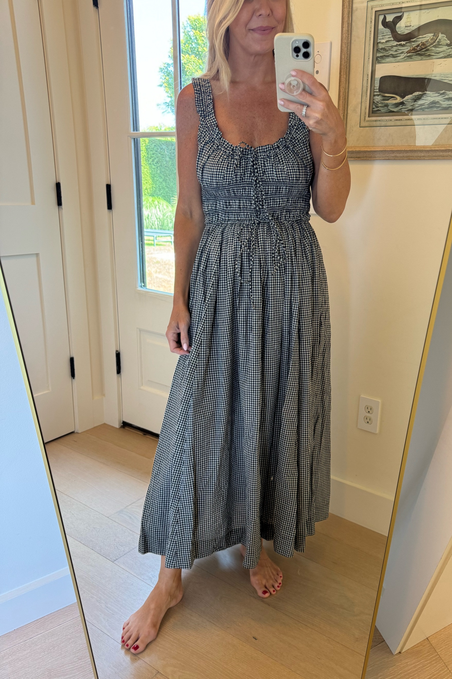 doen emmaretta dress blue Emmaretta Cotton Midi Dress by DÔEN