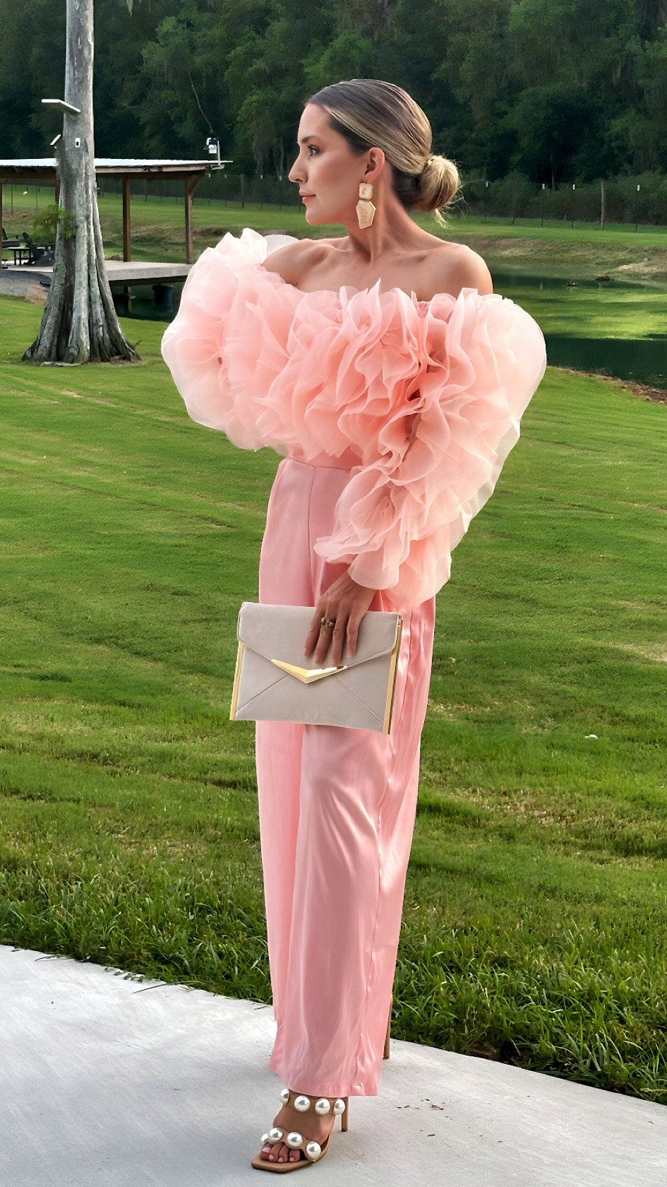 Felt like Carrie Bradshaw at my Birthday dinner last night - pink jumpsuit - pink outfit - birthday outfit - ruffle jumpsuit - party dress - party outfit - anniversary- gender reveal 

#LTKstyletip #LTKover40 #LTKbeauty