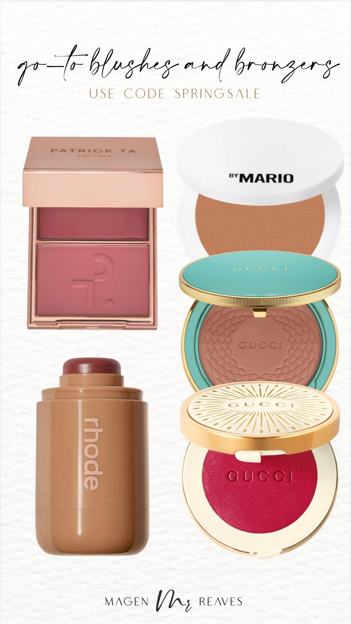 My go-to blushes and bronzers!! Use code SPRINGSALE at checkout!