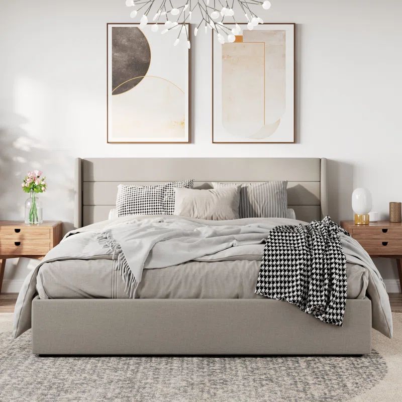 Braya Hydraulic Lift Up Storage Upholstered Platform Bed | Wayfair North America