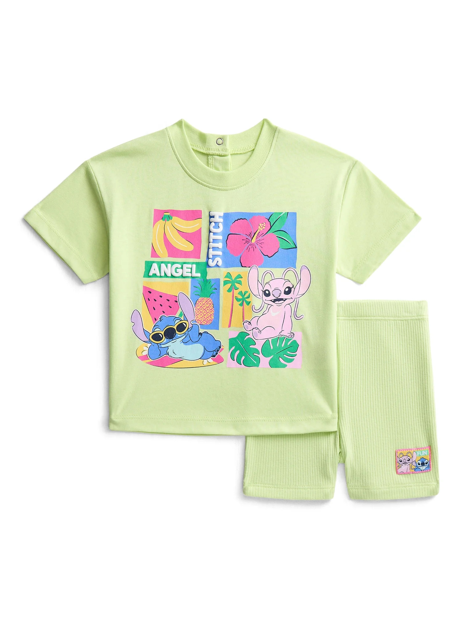 Lilo and Stitch Baby Girls Graphic Tee and Bike Shorts Set, 2-Piece, Sizes 0/3M-24M - Walmart.com | Walmart (US)