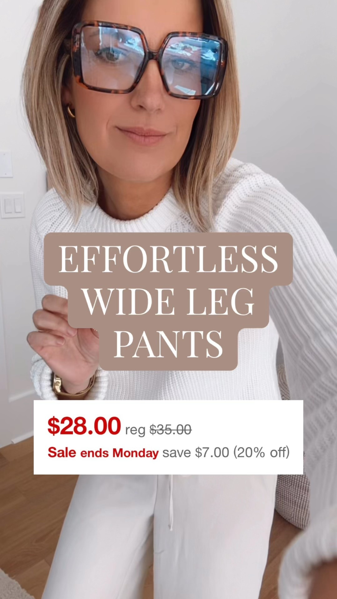 These wide leg pants are perfect for spring and on sale this weekend. They are a great save for the aritzia lodge pants which is $100 more. I am in small in the pants and sweater.  

#LTKSaleAlert #LTKTall #LTKOver40