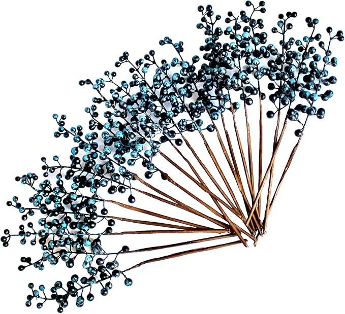 Artificial Berry, Fake Burgundy Berry, (20 pcs, 12" Each), Artificial Berries Stems for Xmas Tree... | Amazon (US)