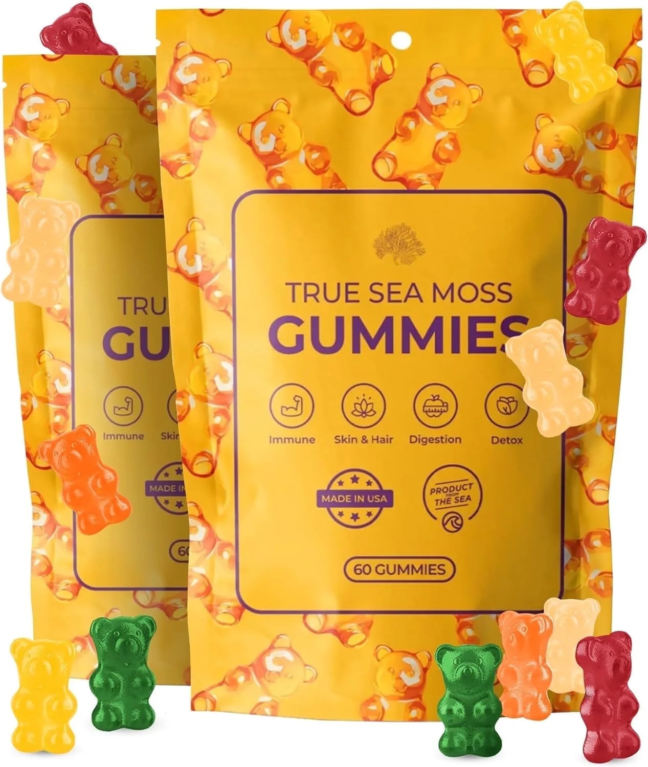 TrueSeaMoss Sea Moss Gummies – Immune Support, Energy Boost, Skin & Hair Health, Detox with Mag... | Walmart (US)