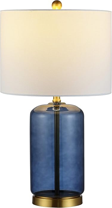 SAFAVIEH Lighting Collection – Novah Modern Blue Glass 26-Inch Table Lamp, LED Bulb Included, B... | Amazon (US)
