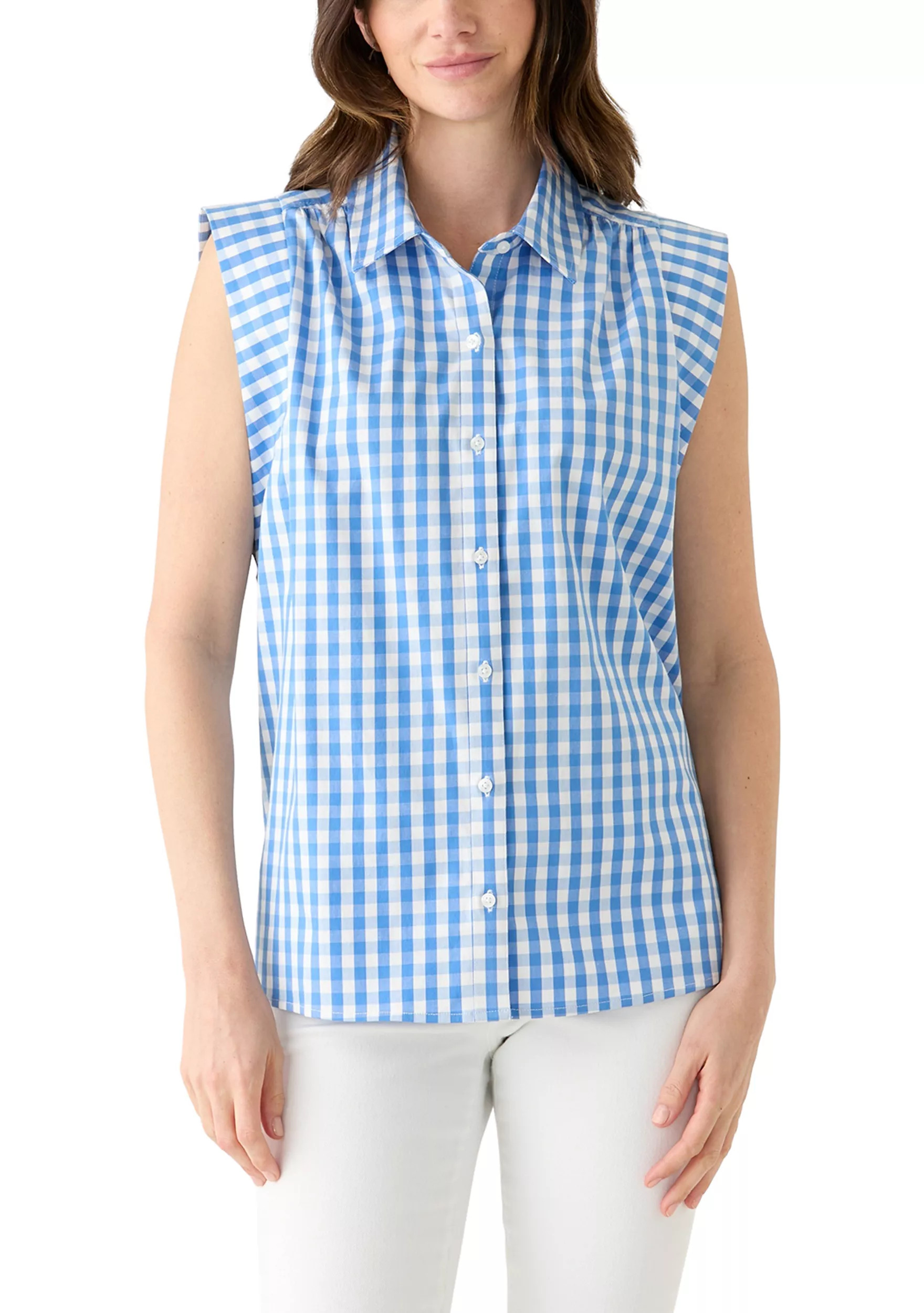 Women's Sleeveless Striped Button Down Shirt | Belk