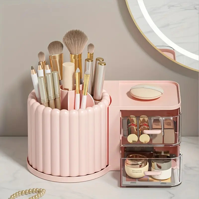 1pc 360° Rotating Makeup Storage Box, Desktop Lipstick Eyebrow Pencil Eyeshadow Brush Cosmetic S... | Temu Affiliate Program