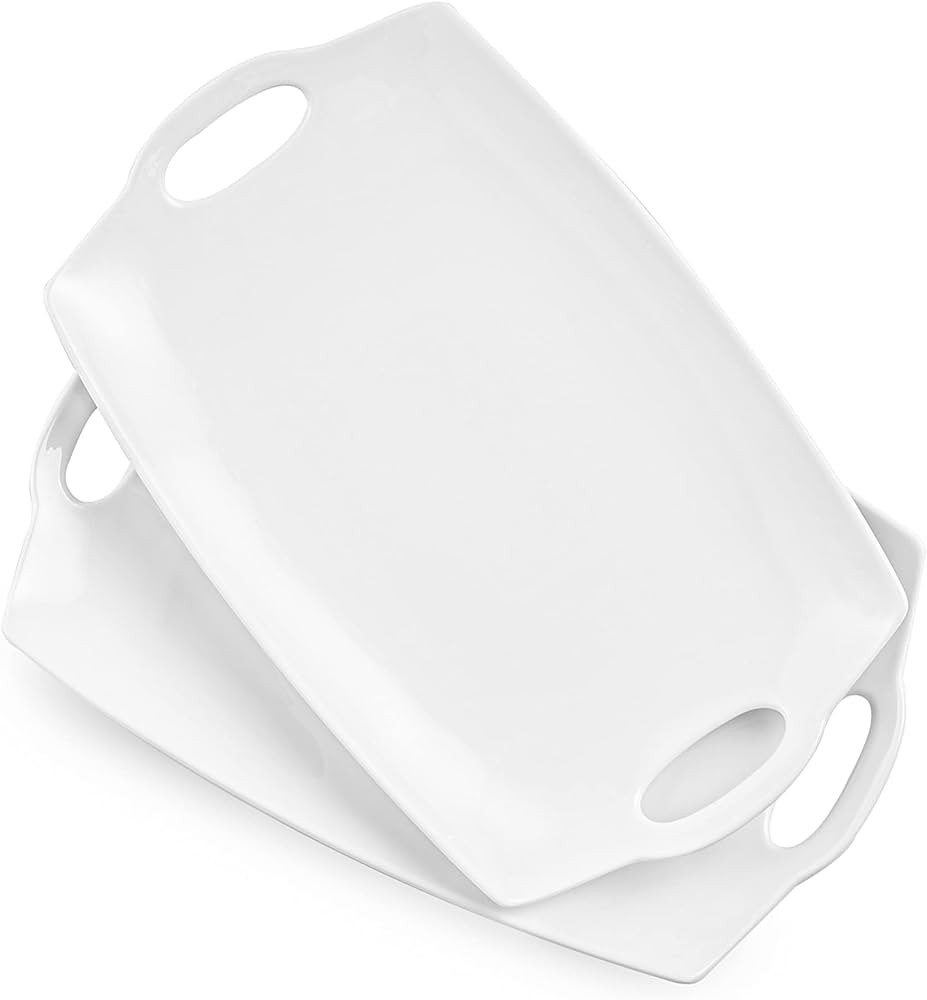 Serving Tray with Handles Large Rectangle Serving Platter for Entertainment, Party, Display, 16 i... | Amazon (US)