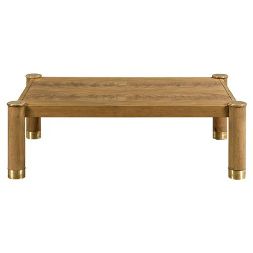 Woodbridge Karla Rustic Lodge Auden Brown Wood Rectangular Coffee Table | Kathy Kuo Home